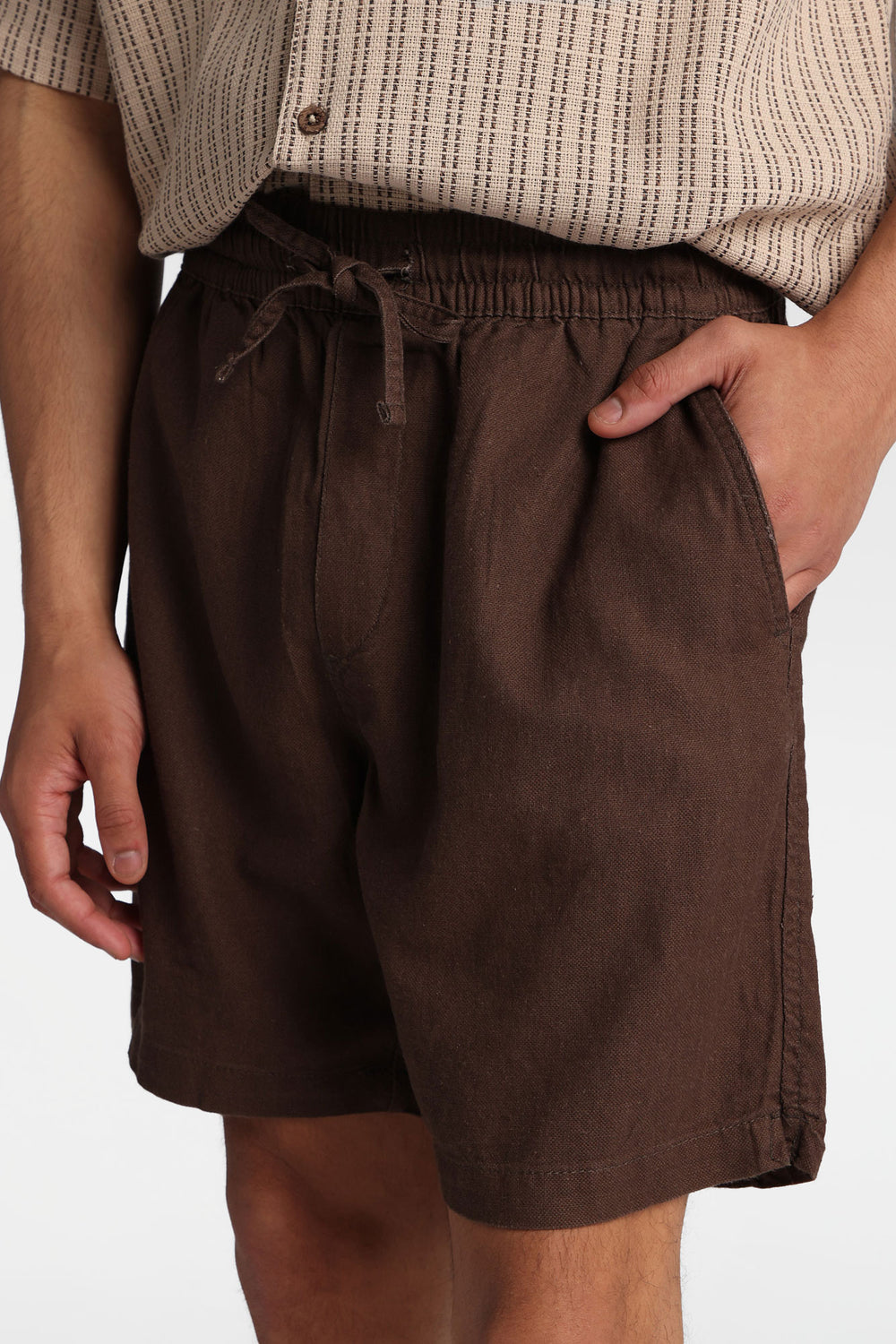 Short texturé en mélange de lin Short texturé en mélange de lin