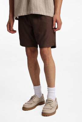 Linen-Blend Mélange Shorts