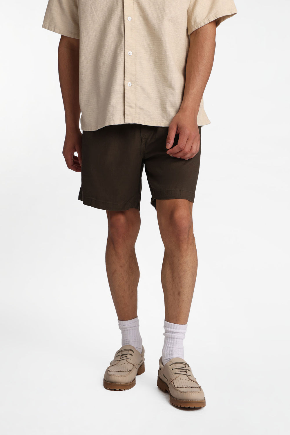Linen-Blend Mélange Shorts Linen-Blend Mélange Shorts