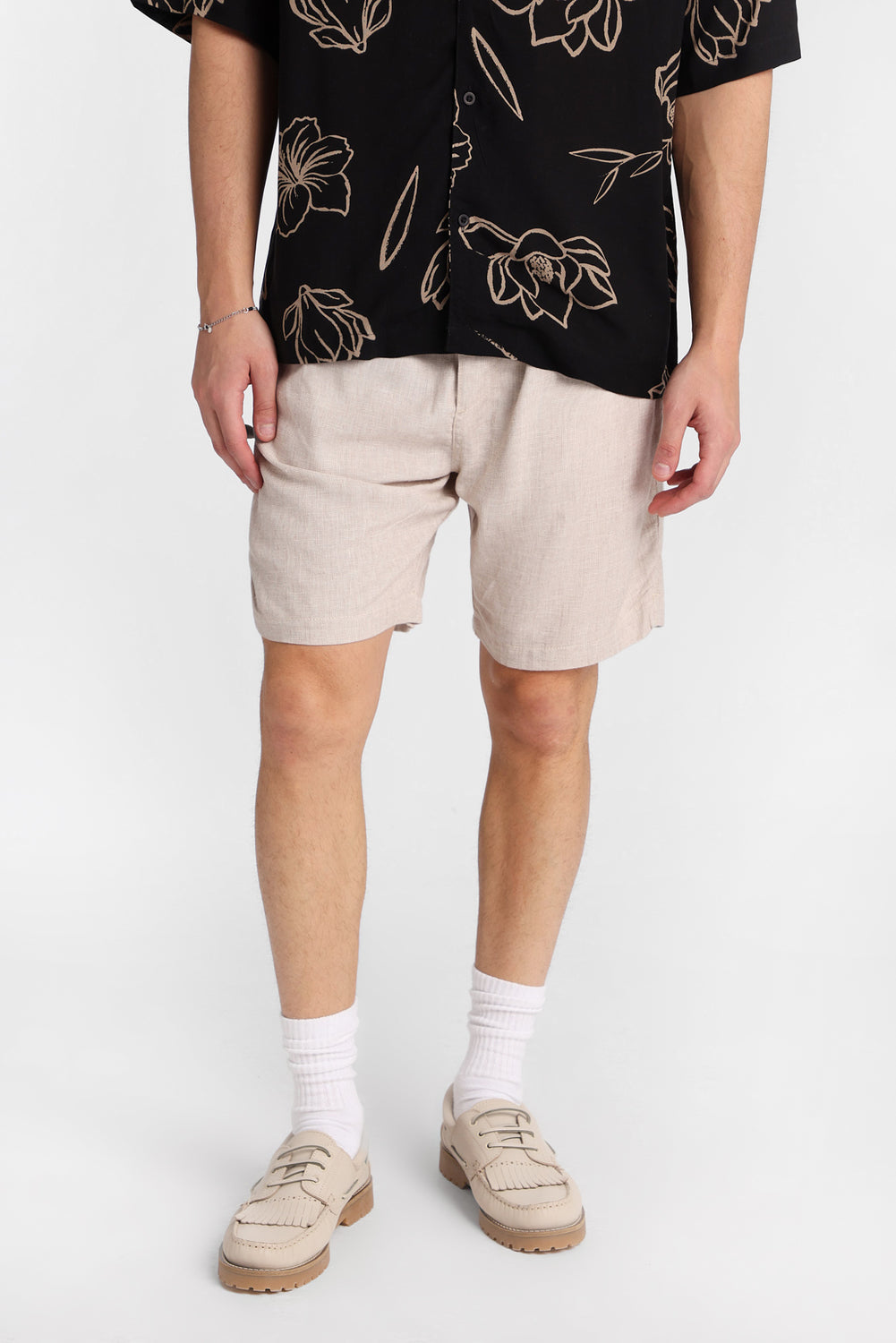 Short en mélange de lin 7 po Short en mélange de lin 7 po