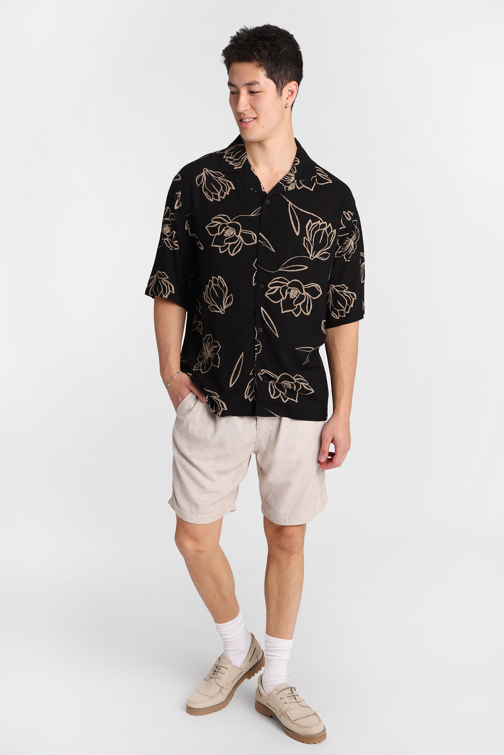 Short en mélange de lin 7 po Short en mélange de lin 7 po
