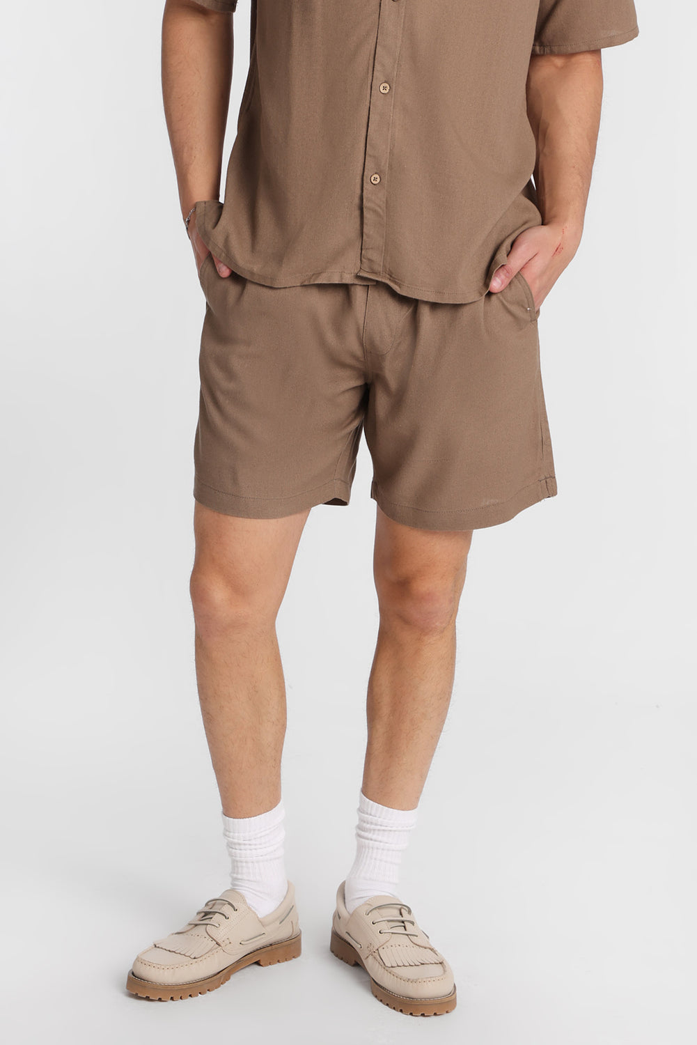 Short en mélange de lin 7 po Short en mélange de lin 7 po