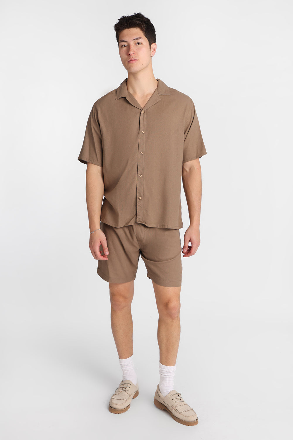 Short en mélange de lin 7 po Short en mélange de lin 7 po