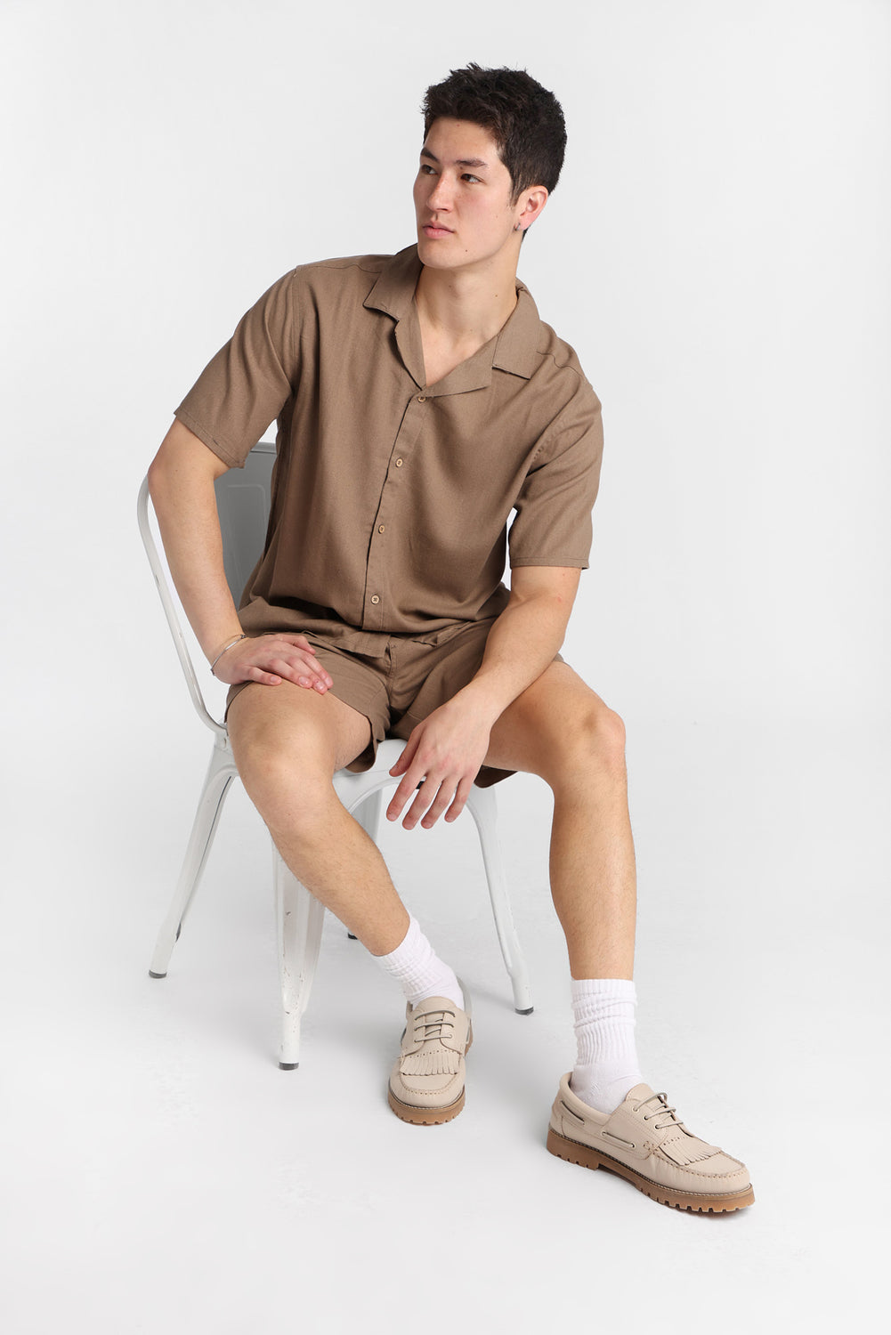 Short en mélange de lin 7 po Short en mélange de lin 7 po