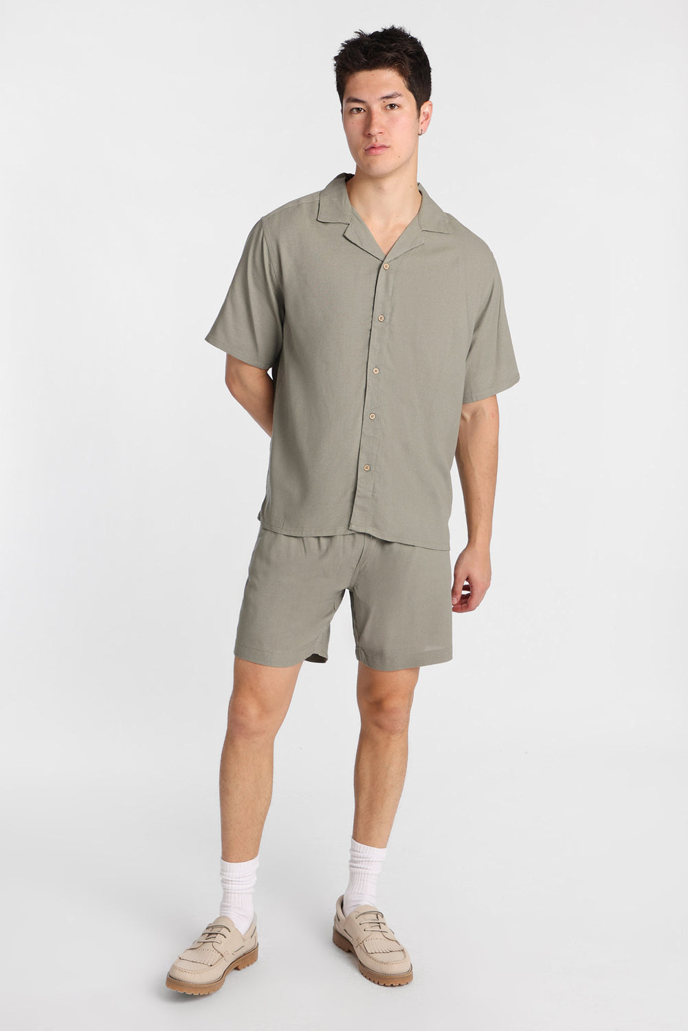 Short en mélange de lin 7 po Short en mélange de lin 7 po