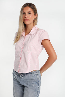 Chemise en popeline de coton à nouer au dos