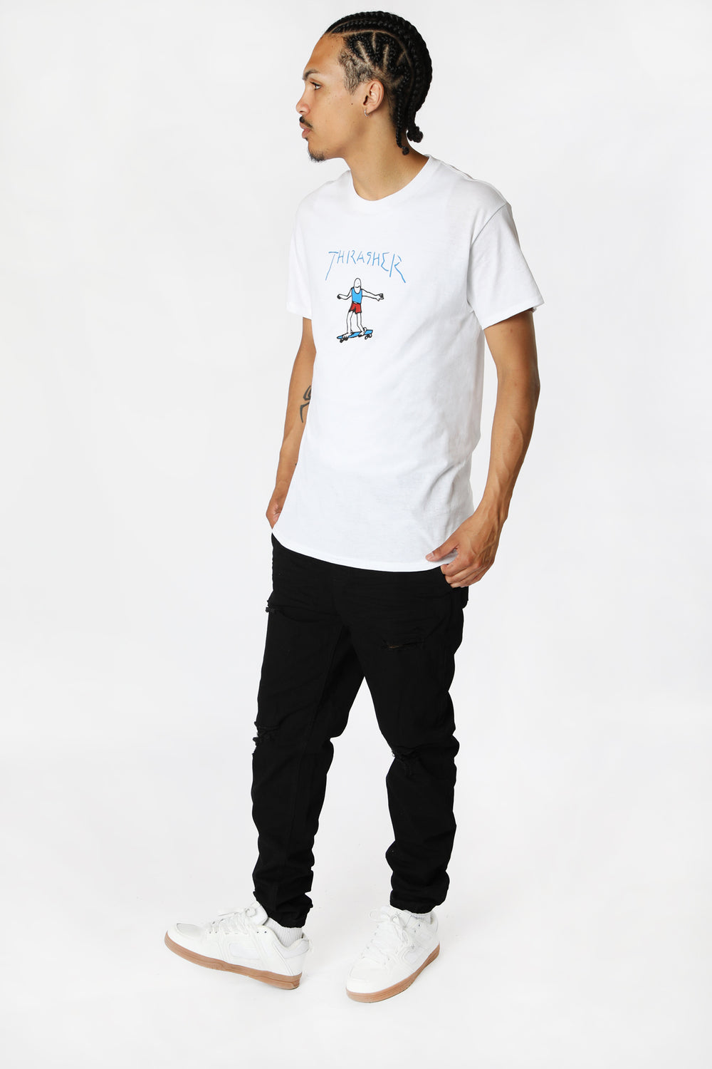 T-Shirt Gonz Thrasher Blanc