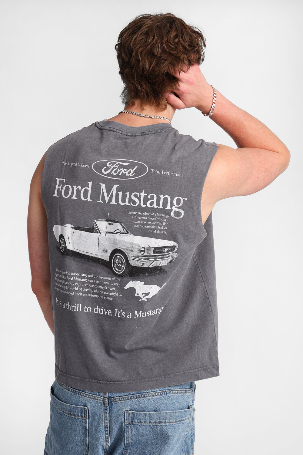 Débardeur surdimensionné imprimé Ford Mustang Débardeur surdimensionné imprimé Ford Mustang