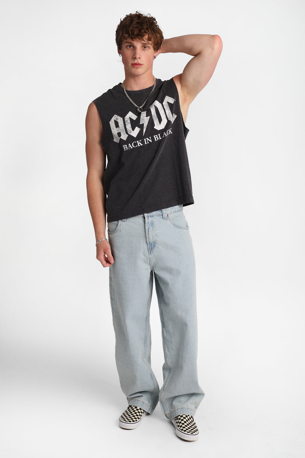 AC/DC Back In Black Graphic Oversized Tank Top AC/DC Back In Black Graphic Oversized Tank Top