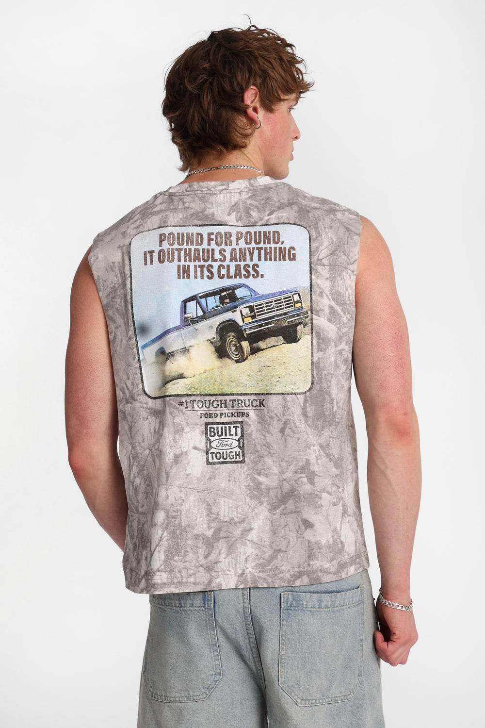Ford Built Tough Graphic Oversized Tank Top Ford Built Tough Graphic Oversized Tank Top