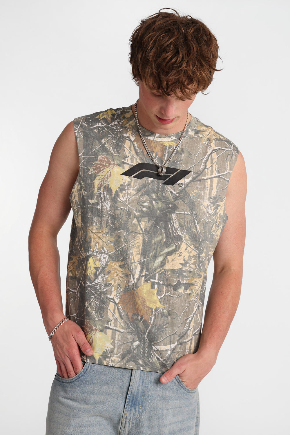 F1 Logo Graphic Oversized Tank Top F1 Logo Graphic Oversized Tank Top