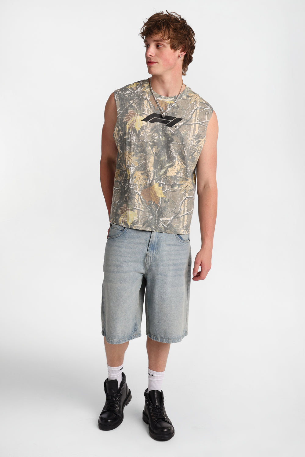 F1 Logo Graphic Oversized Tank Top F1 Logo Graphic Oversized Tank Top
