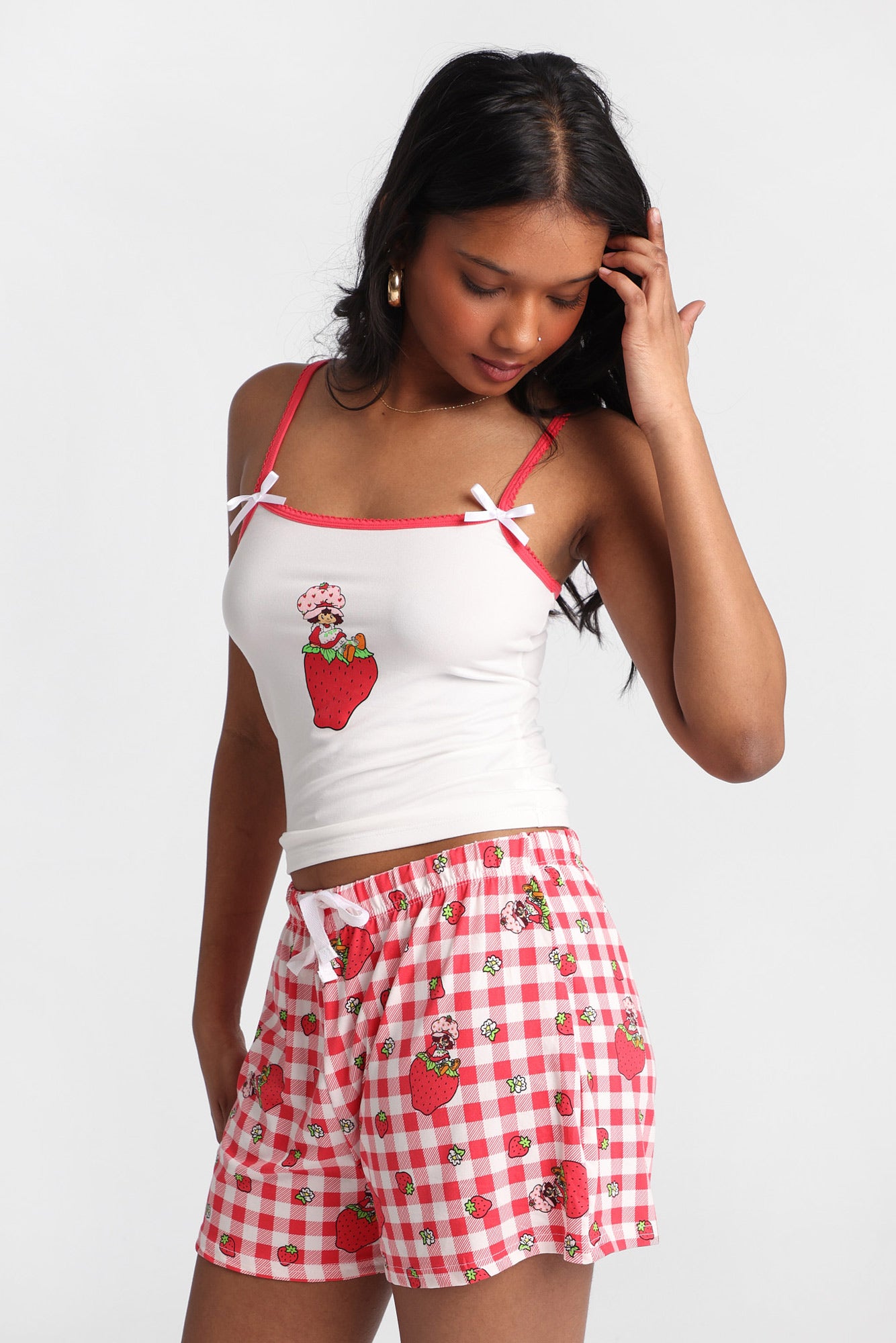 Strawberry Shortcake Pajama Camisole & Shorts 2-Piece Set - Cream /