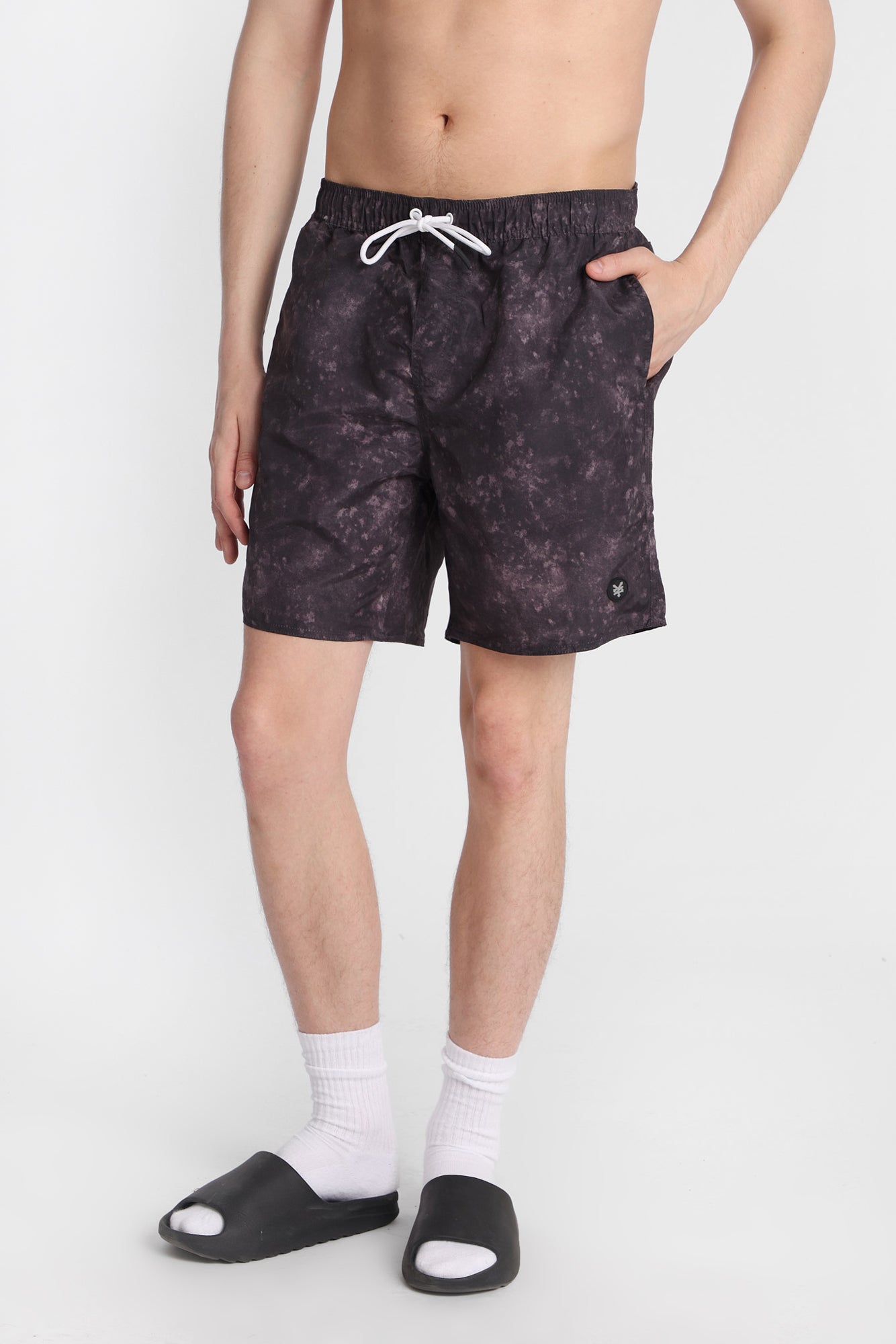 Zoo York Black Tie-Dye Swim Shorts 7" - /