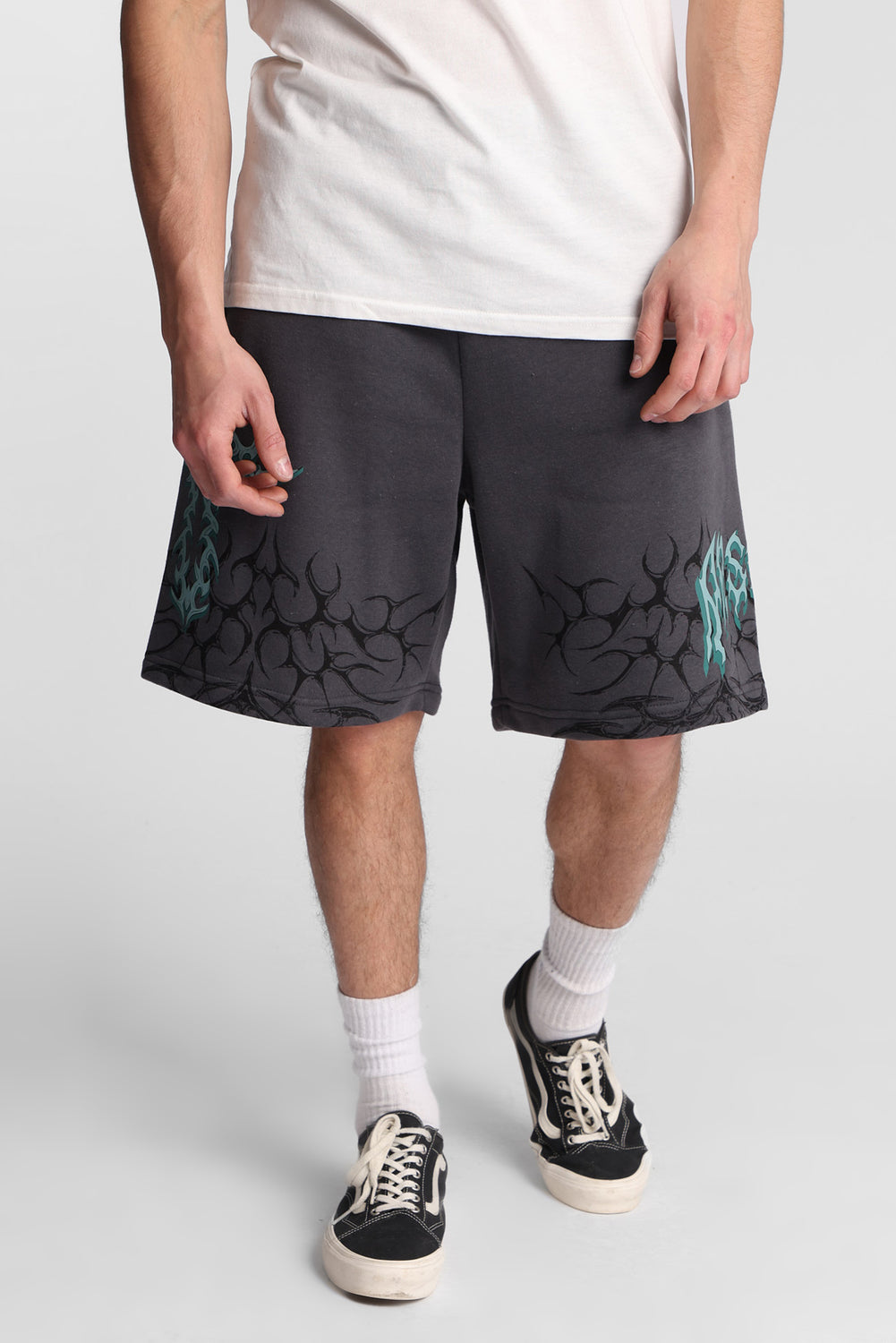 Short en molleton imprimé croix Arsenic Short en molleton imprimé croix Arsenic