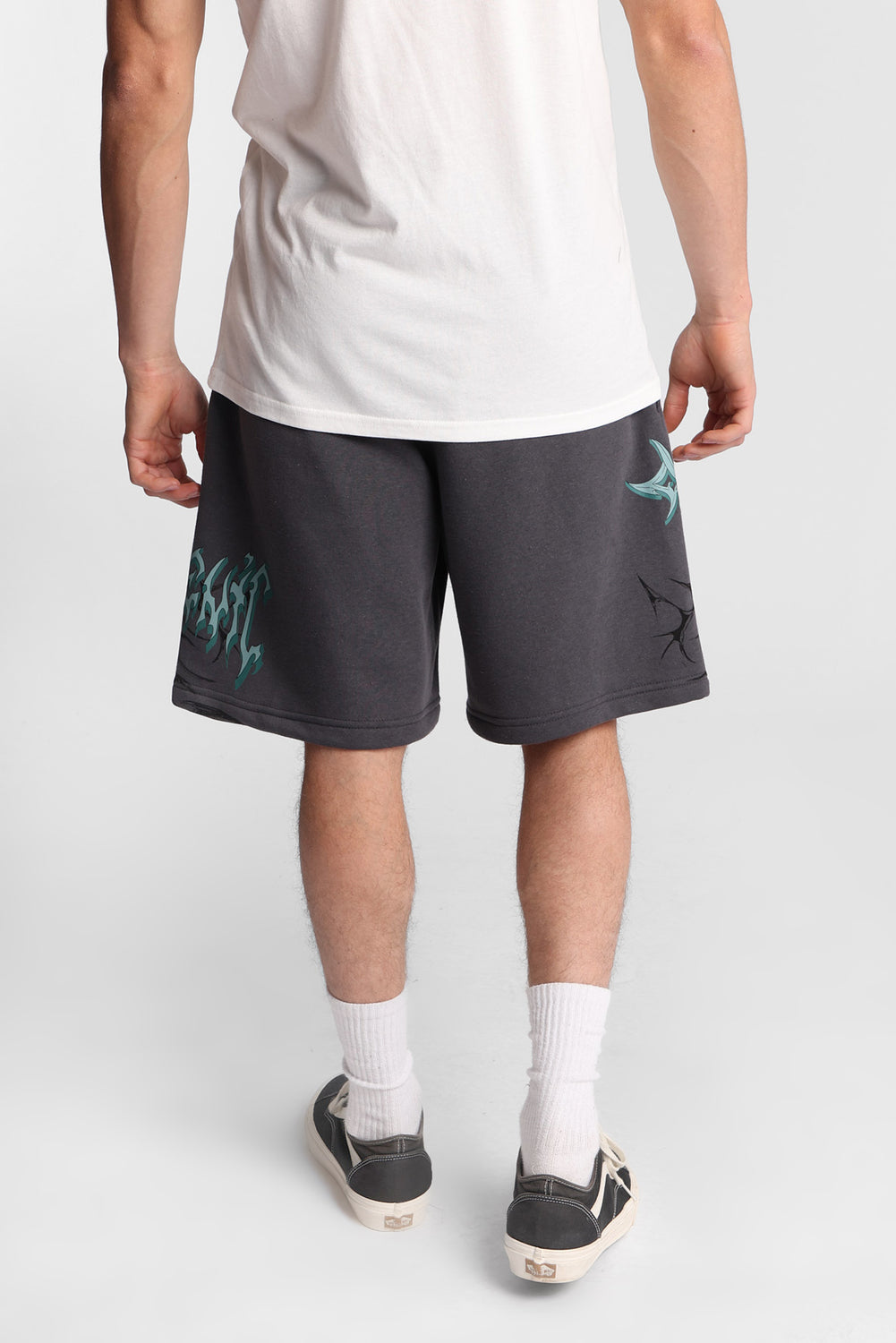 Short en molleton imprimé croix Arsenic Short en molleton imprimé croix Arsenic