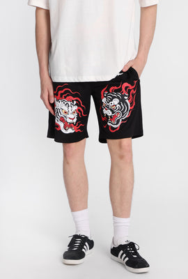 Arsenic Tiger Graphic Mesh Shorts