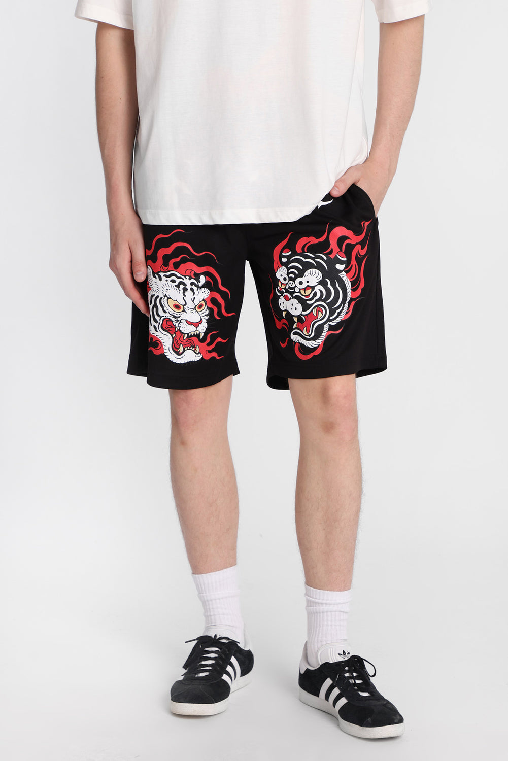 Short en maille imprimé tigre Arsenic Short en maille imprimé tigre Arsenic