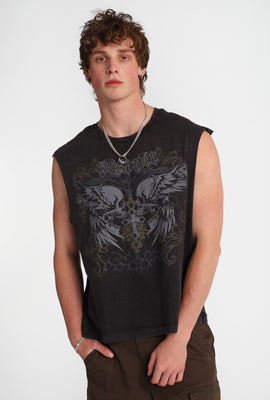 Arsenic Winged Skulls Graphic Tank Top