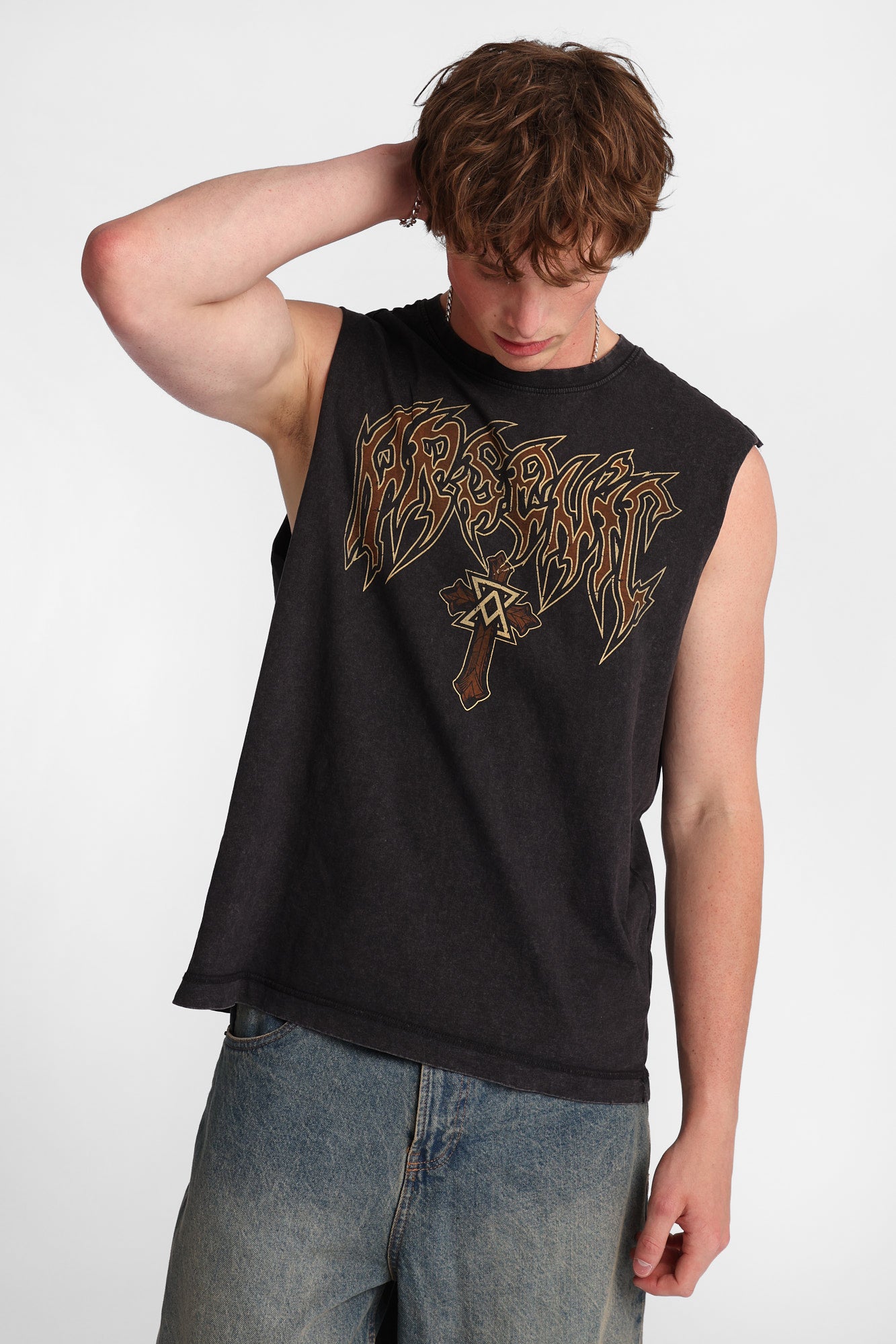 Arsenic Cross Graphic Tank Top - Black /