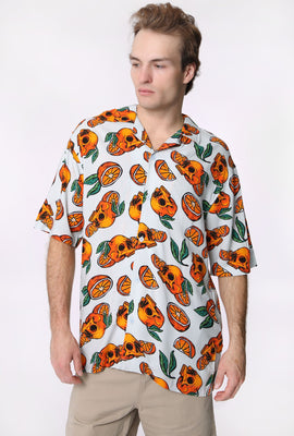 Arsenic Mens Printed Rayon Button-Up
