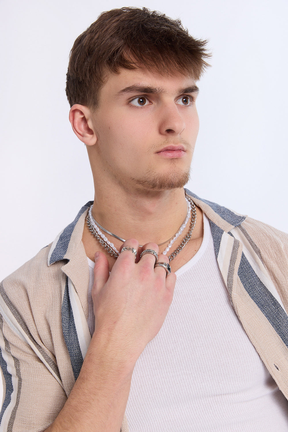 Chemise en gaze rayée Arsenic homme Chemise en gaze rayée Arsenic homme