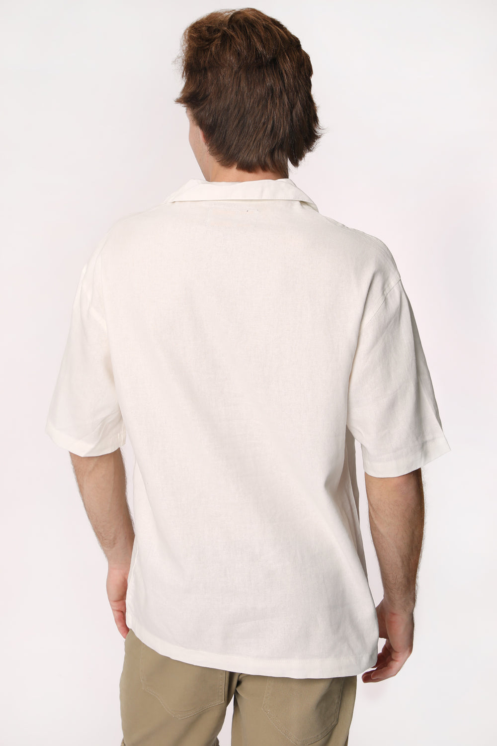 West49 Mens Linen Button-Up White