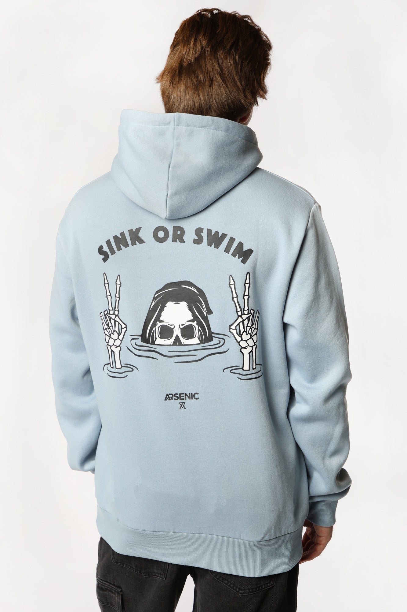 Arsenic Mens Sink of Swim Graphic Hoodie - Baby Blue /