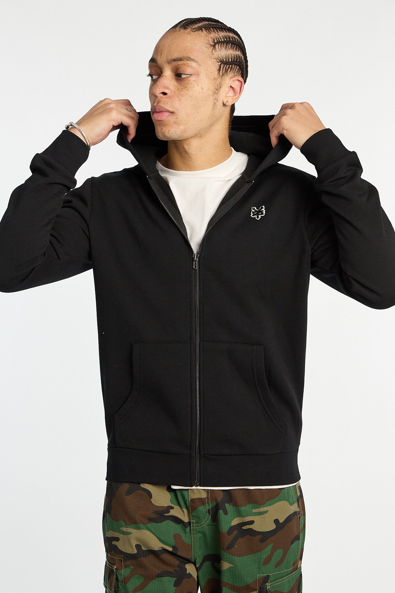 Zoo York Mens Solid Zip-Up Hoodie - /