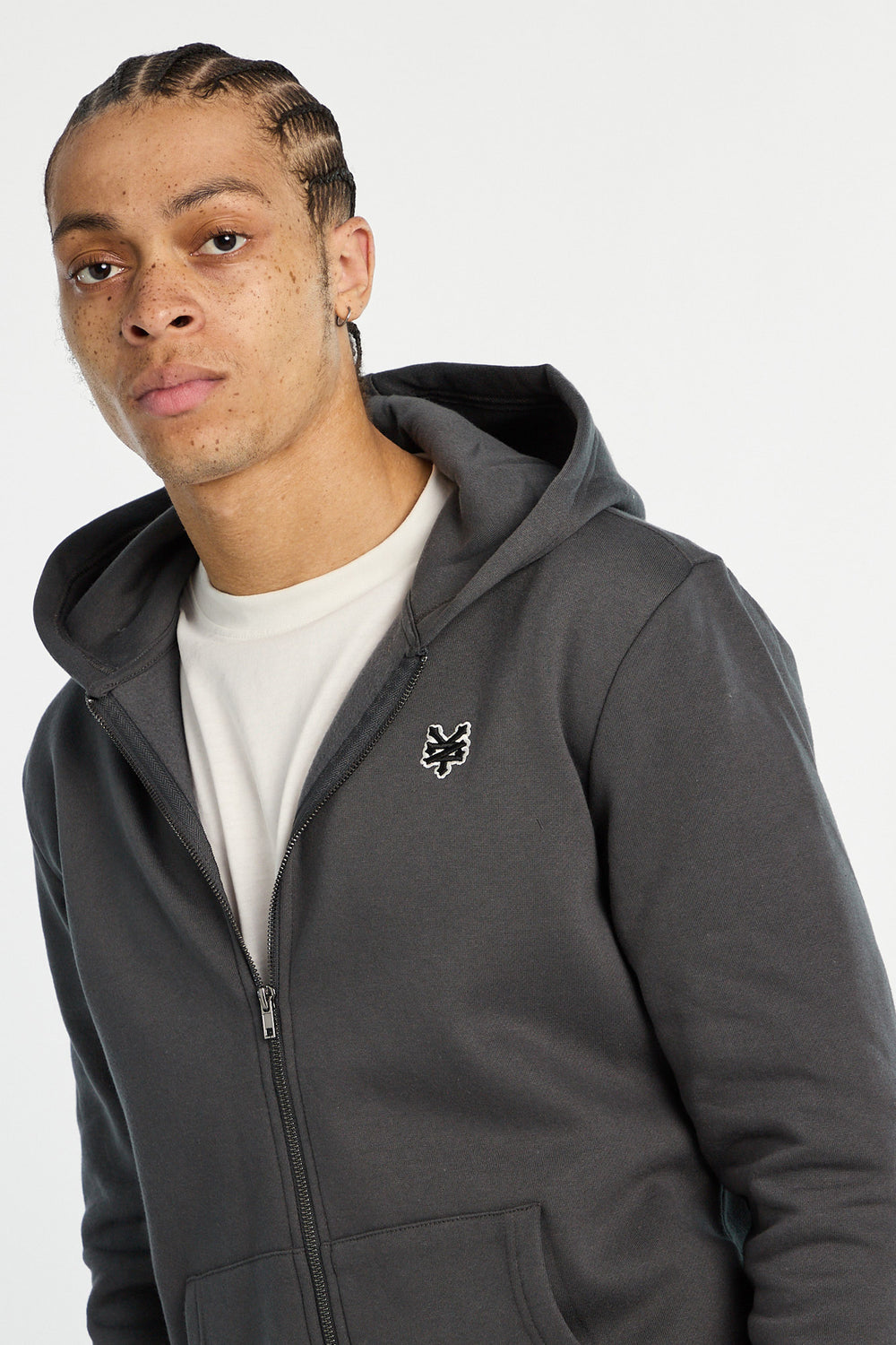Zoo York Mens Solid Zip-Up Hoodie Zoo York Mens Solid Zip-Up Hoodie