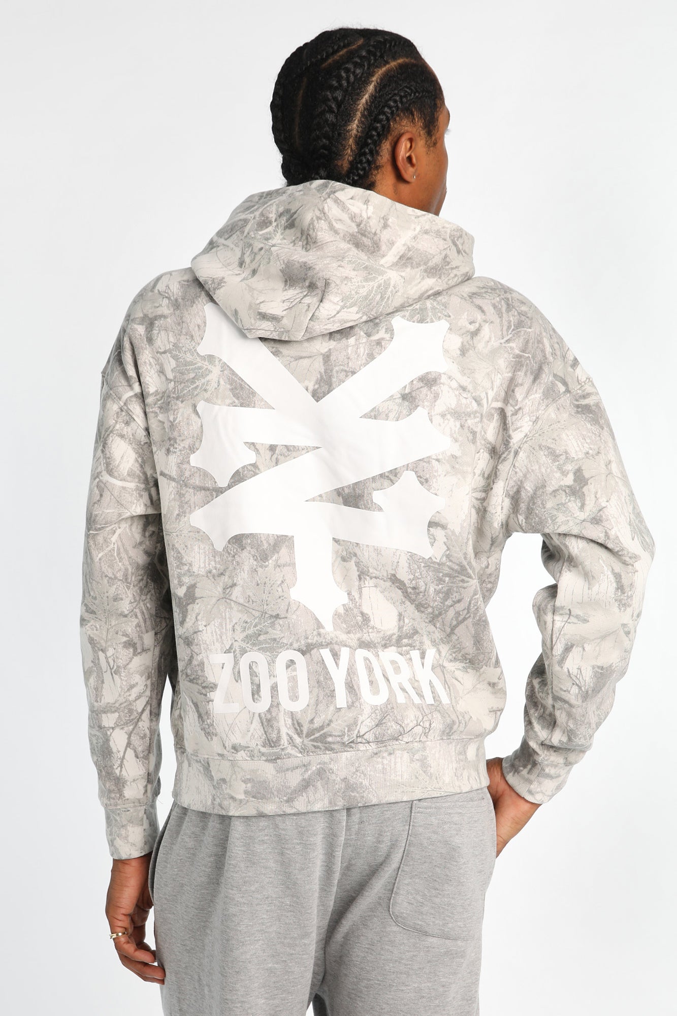 Zoo York Tree Camouflage Back Print Hoodie - White /