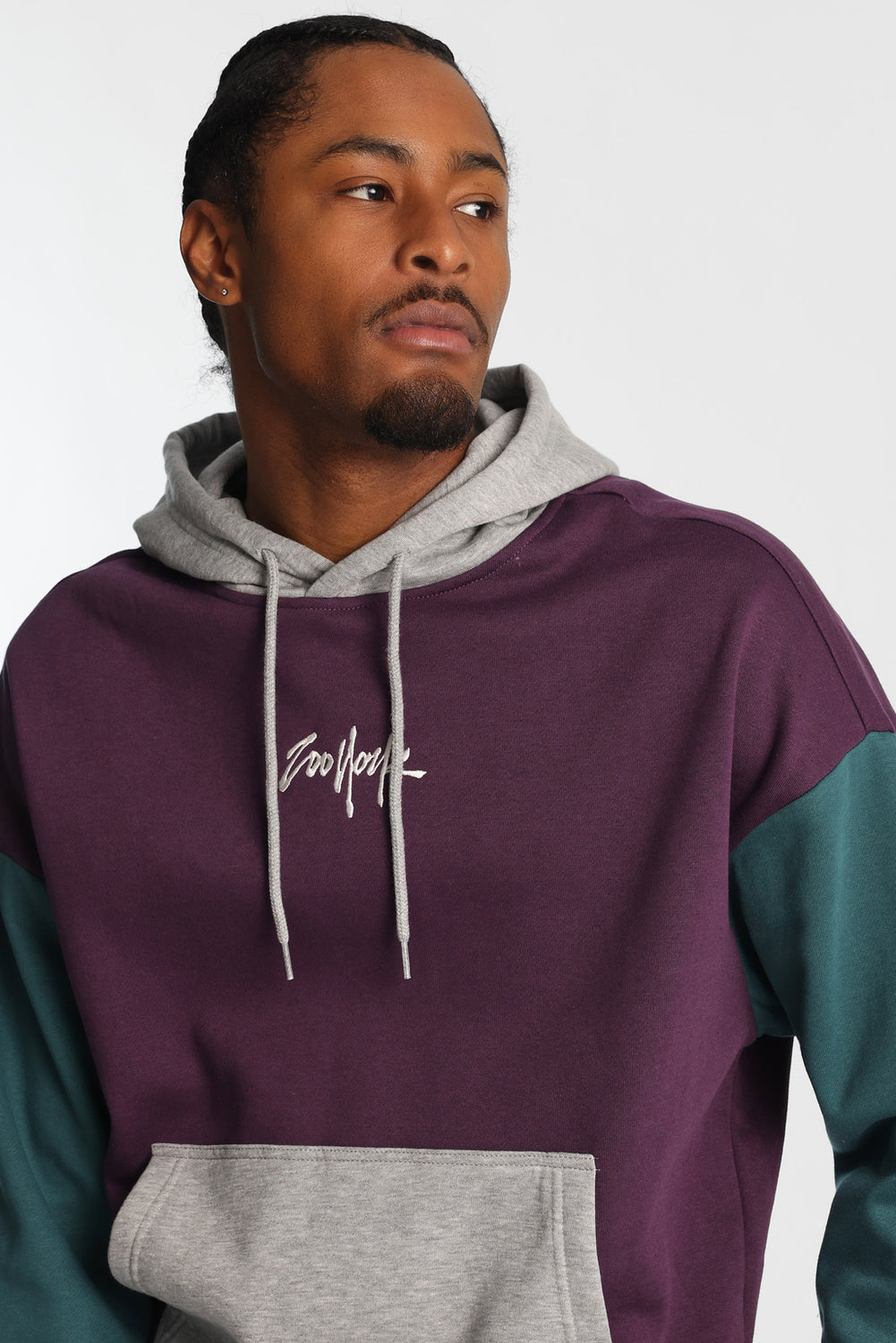 Zoo York Embroidered Colour Block Hoodie Zoo York Embroidered Colour Block Hoodie