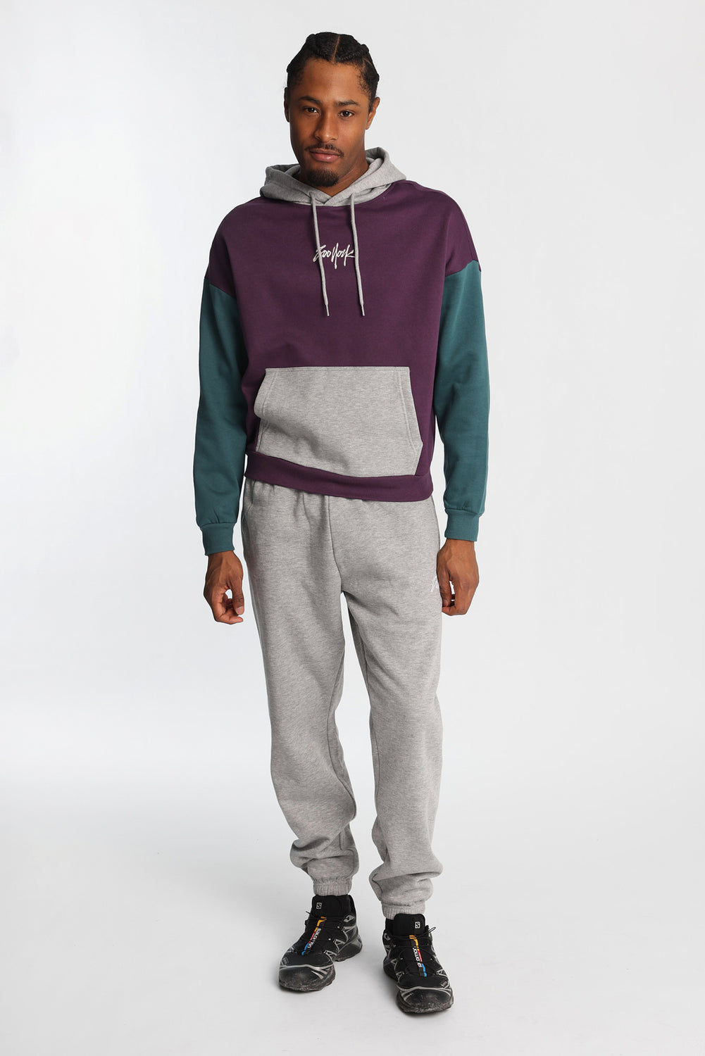 Zoo York Embroidered Colour Block Hoodie Zoo York Embroidered Colour Block Hoodie