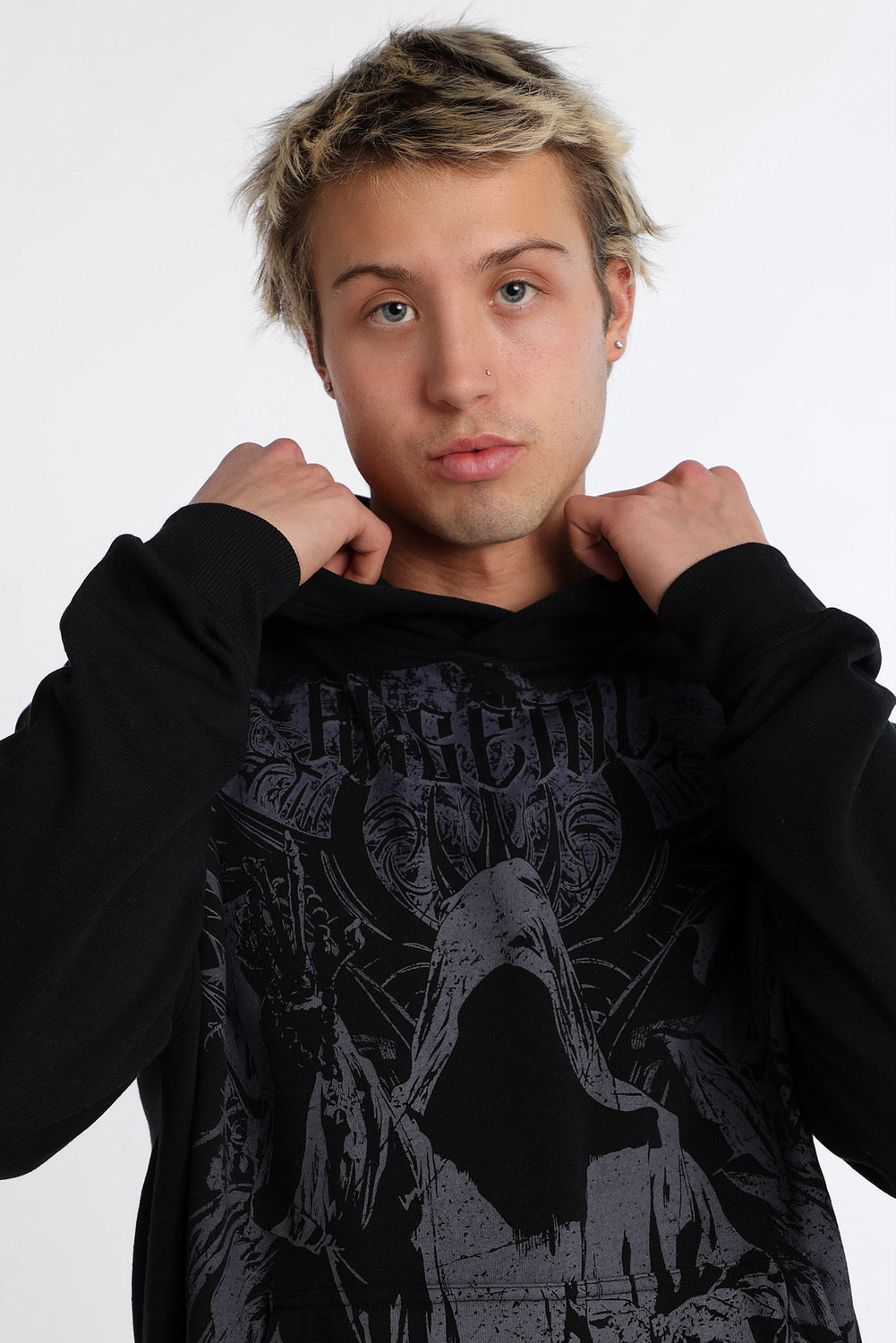 Haut à capuchon imprimé le faucheur Arsenic Haut à capuchon imprimé le faucheur Arsenic