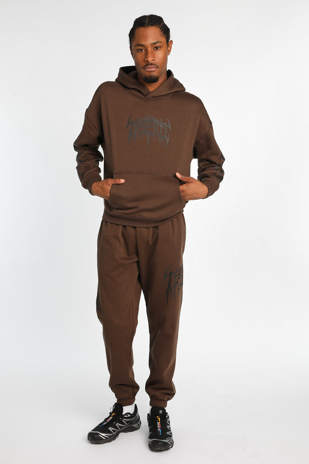 Haut à capuchon imprimé gothique Arsenic Haut à capuchon imprimé gothique Arsenic