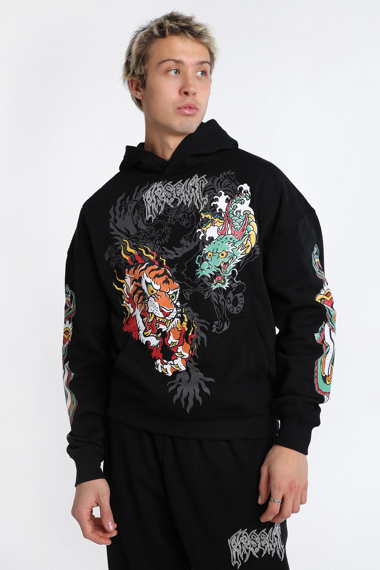 Arsenic Dragon & Tiger Graphic Hoodie - /
