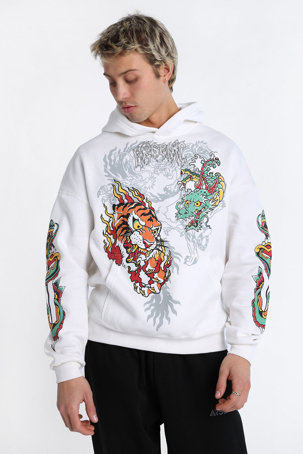 Arsenic Dragon & Tiger Graphic Hoodie Arsenic Dragon & Tiger Graphic Hoodie