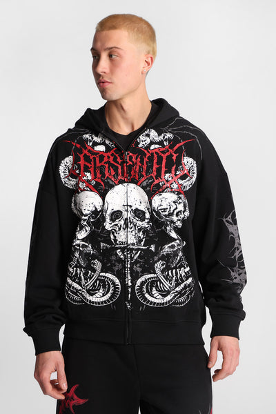Arsenic Skull Graphic Zip-Up Hoodie – West49 | Amnesia