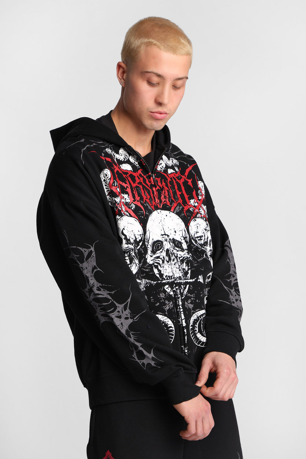 Arsenic Skull Graphic Zip-Up Hoodie Arsenic Skull Graphic Zip-Up Hoodie