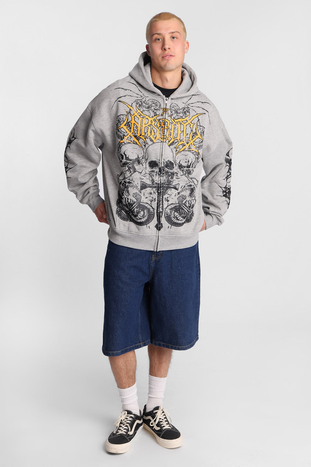 Arsenic Skull Graphic Zip-Up Hoodie Arsenic Skull Graphic Zip-Up Hoodie