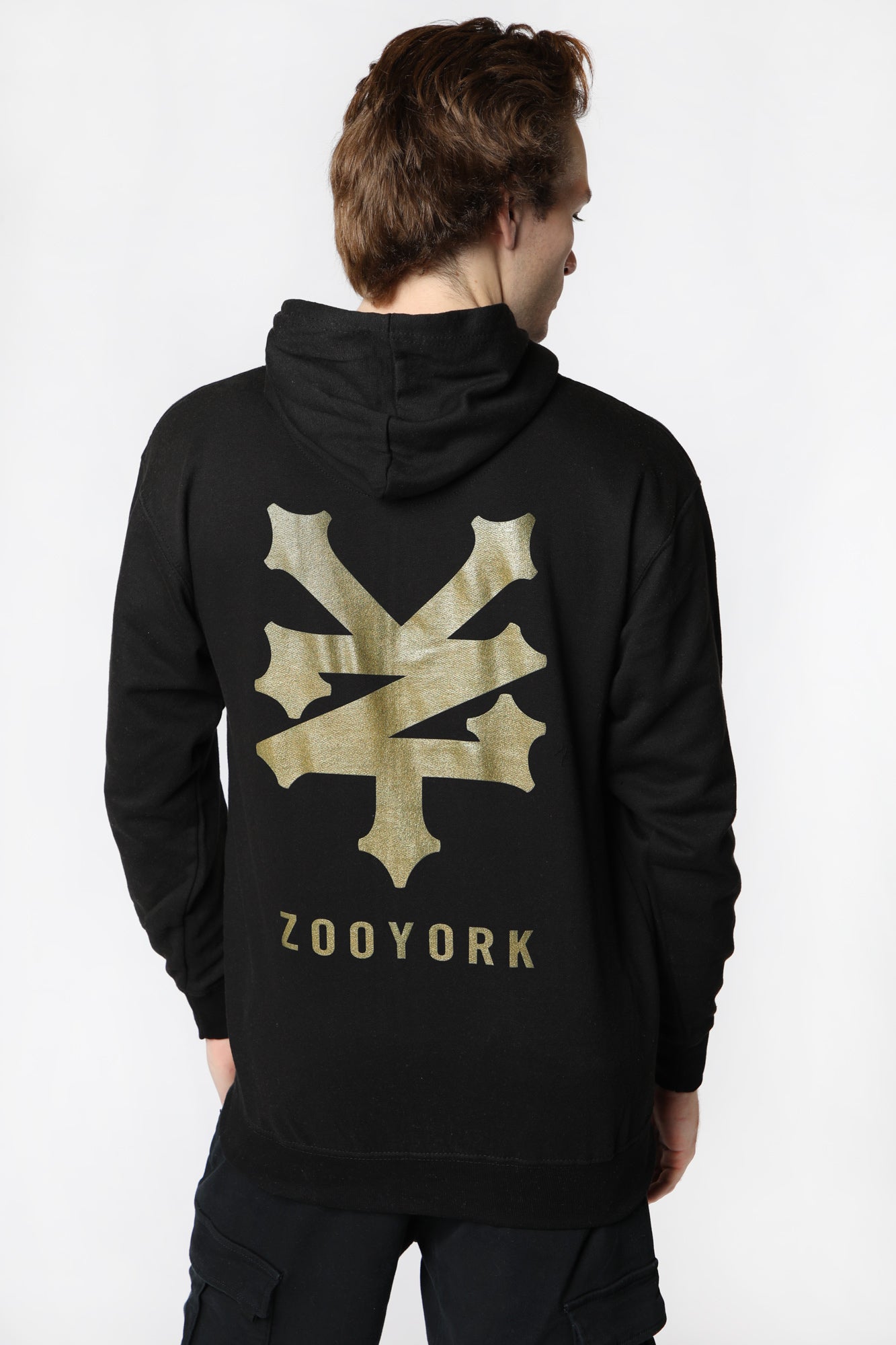 Zoo York Mens Gold Logo Hoodie - Black /
