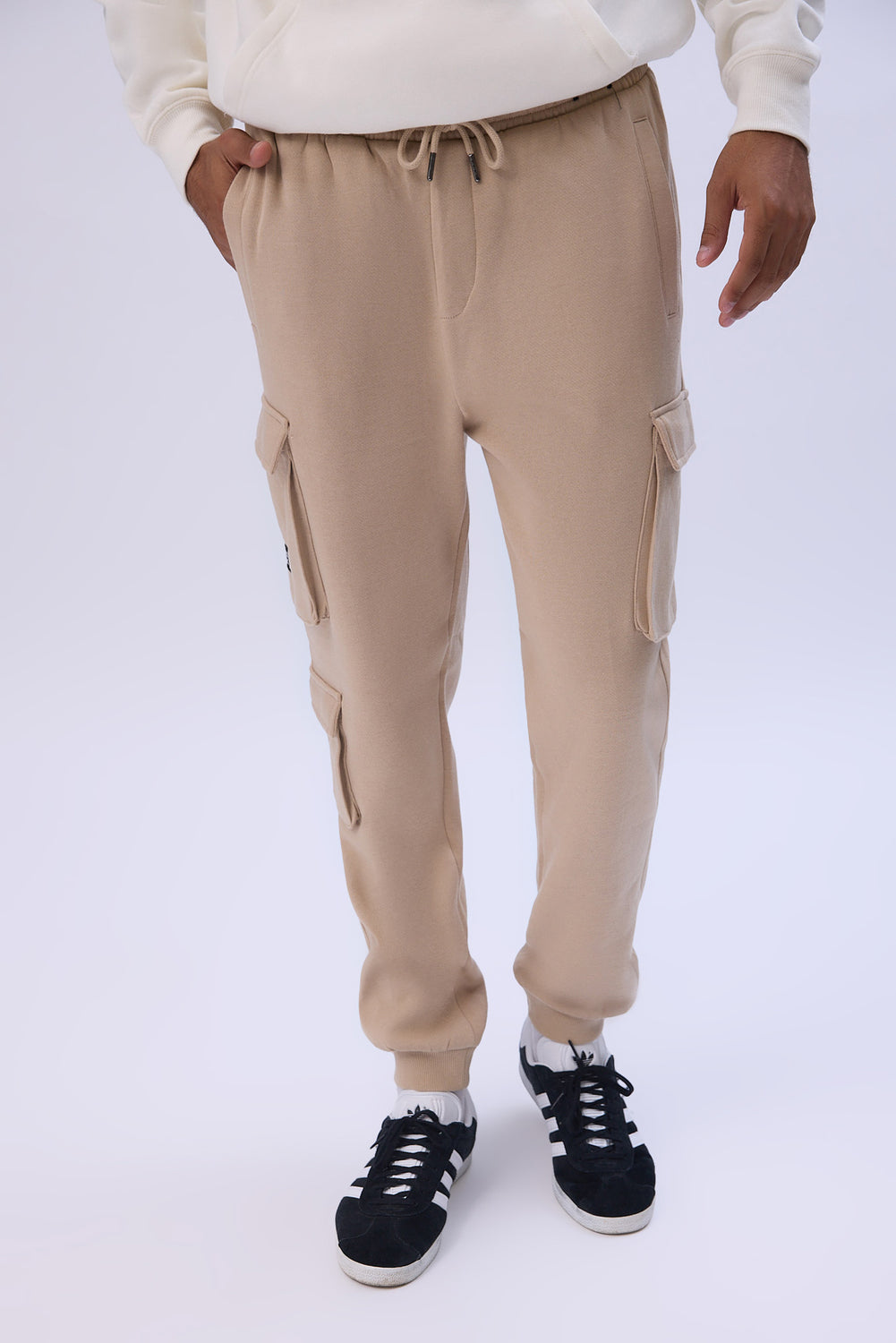 Men's fleece cargo joggers sale