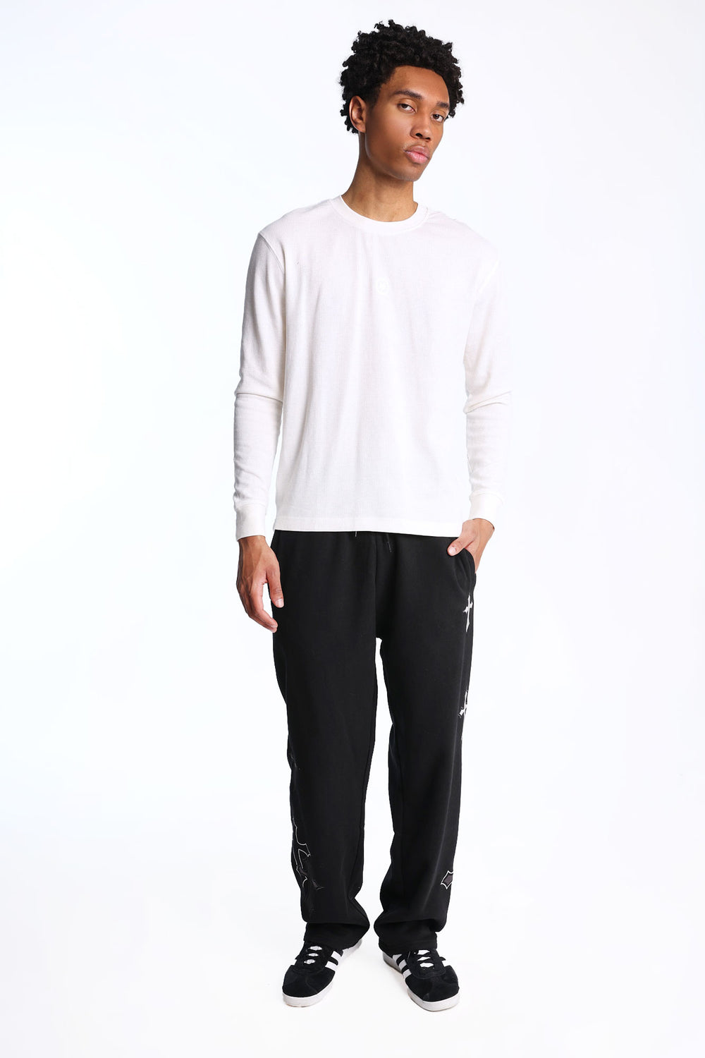 Jogger en molleton à jambe droite croix Arsenic Jogger en molleton à jambe droite croix Arsenic