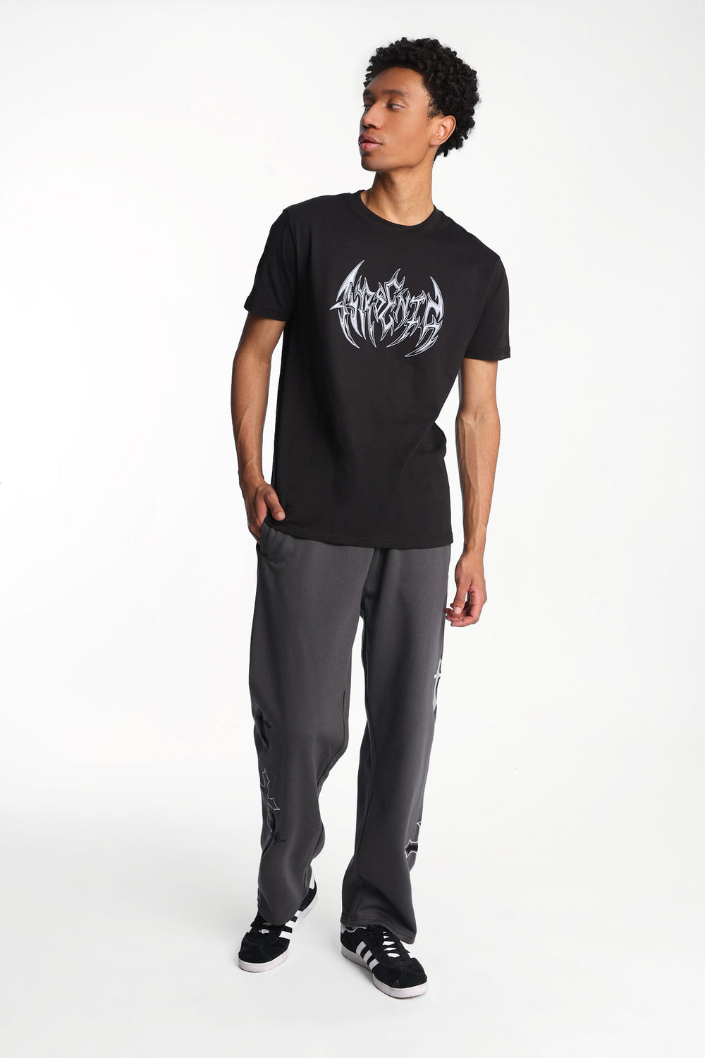 Jogger en molleton à jambe droite croix Arsenic Jogger en molleton à jambe droite croix Arsenic