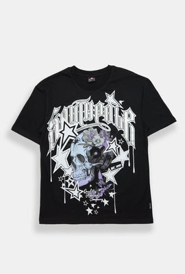 T-shirt imprimé crâne et étoiles Southpole