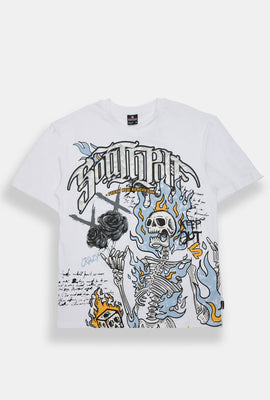 Southpole Flaming Skeleton Graphic Tee