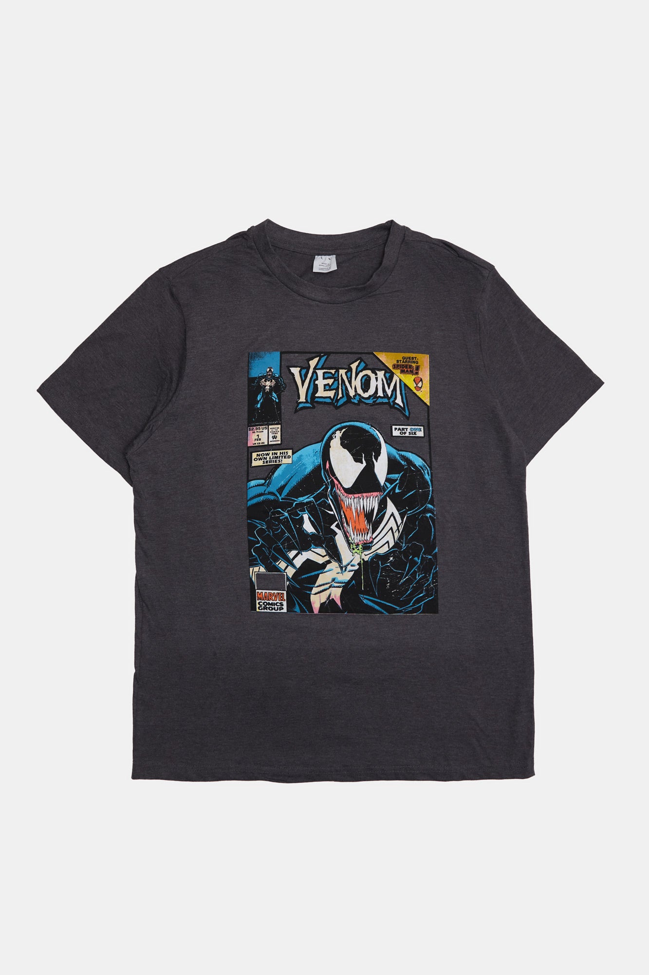 Mens Venom Comic Book T-Shirt - Light Grey /