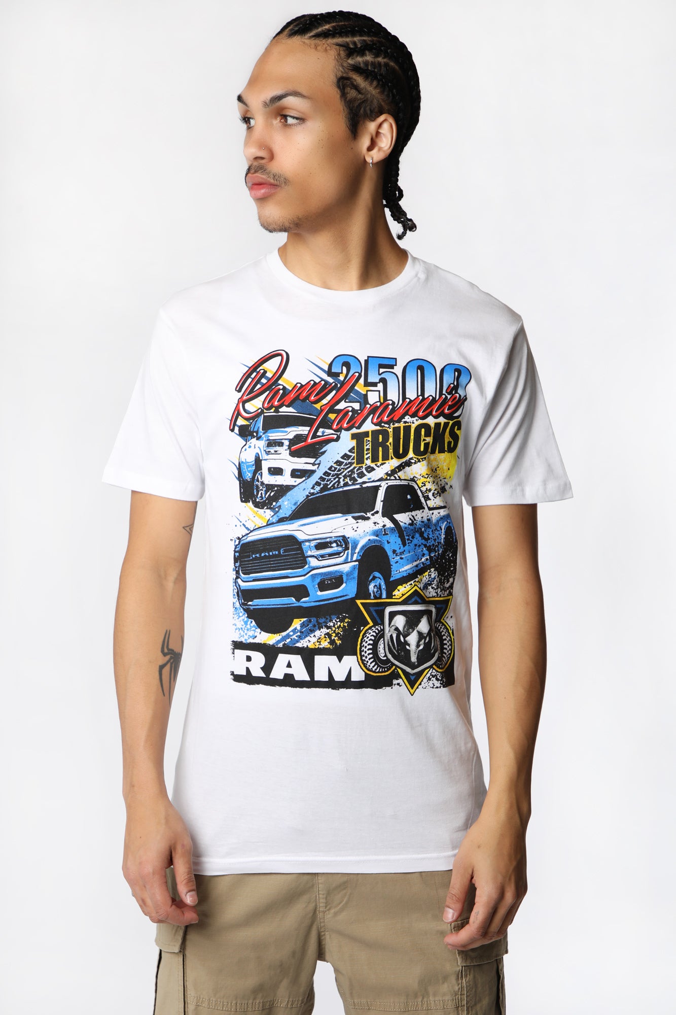 Mens Ram 2500 Laramie Trucks T-Shirt - White /