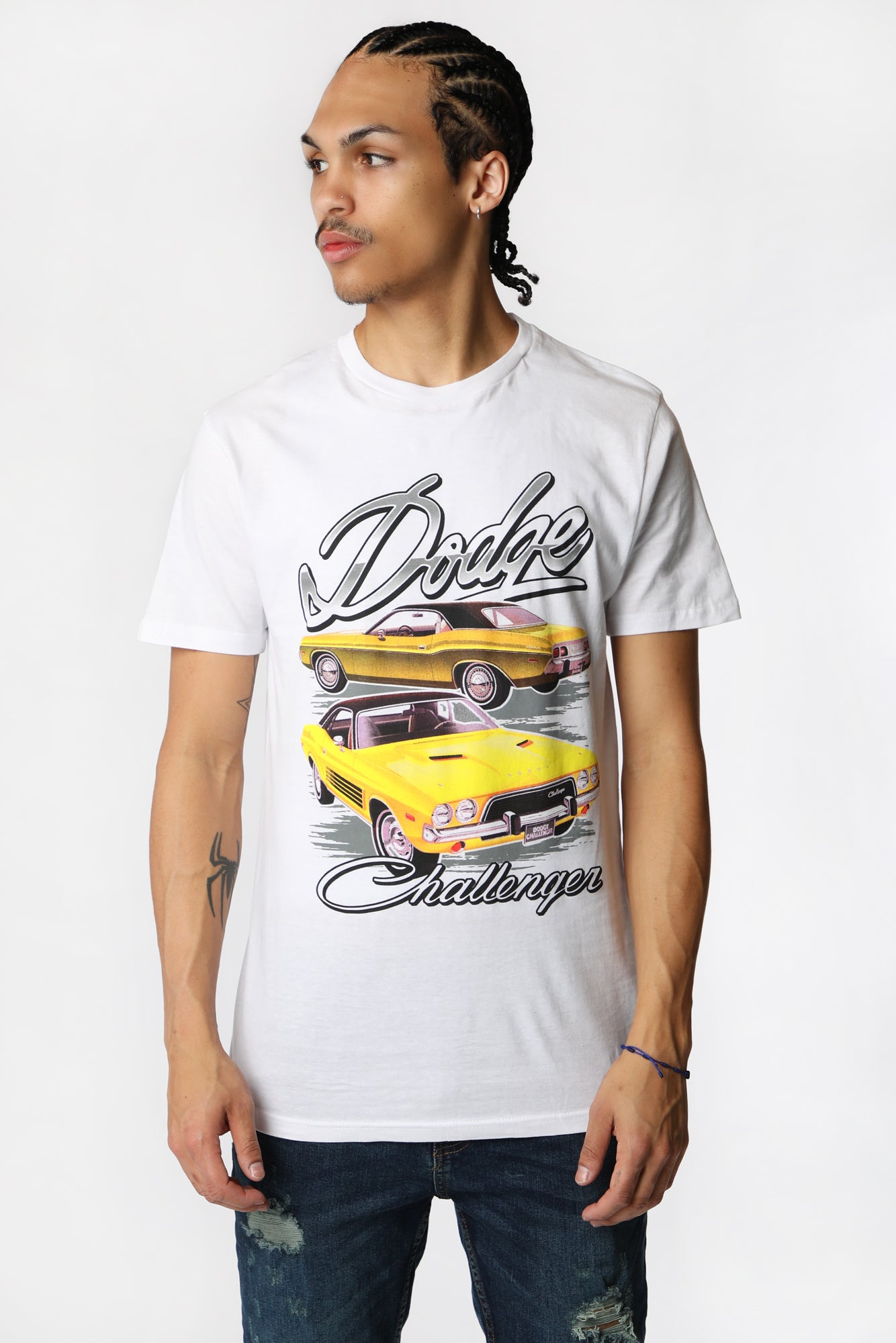 Mens Dodge Challenger Retro T-Shirt - White /