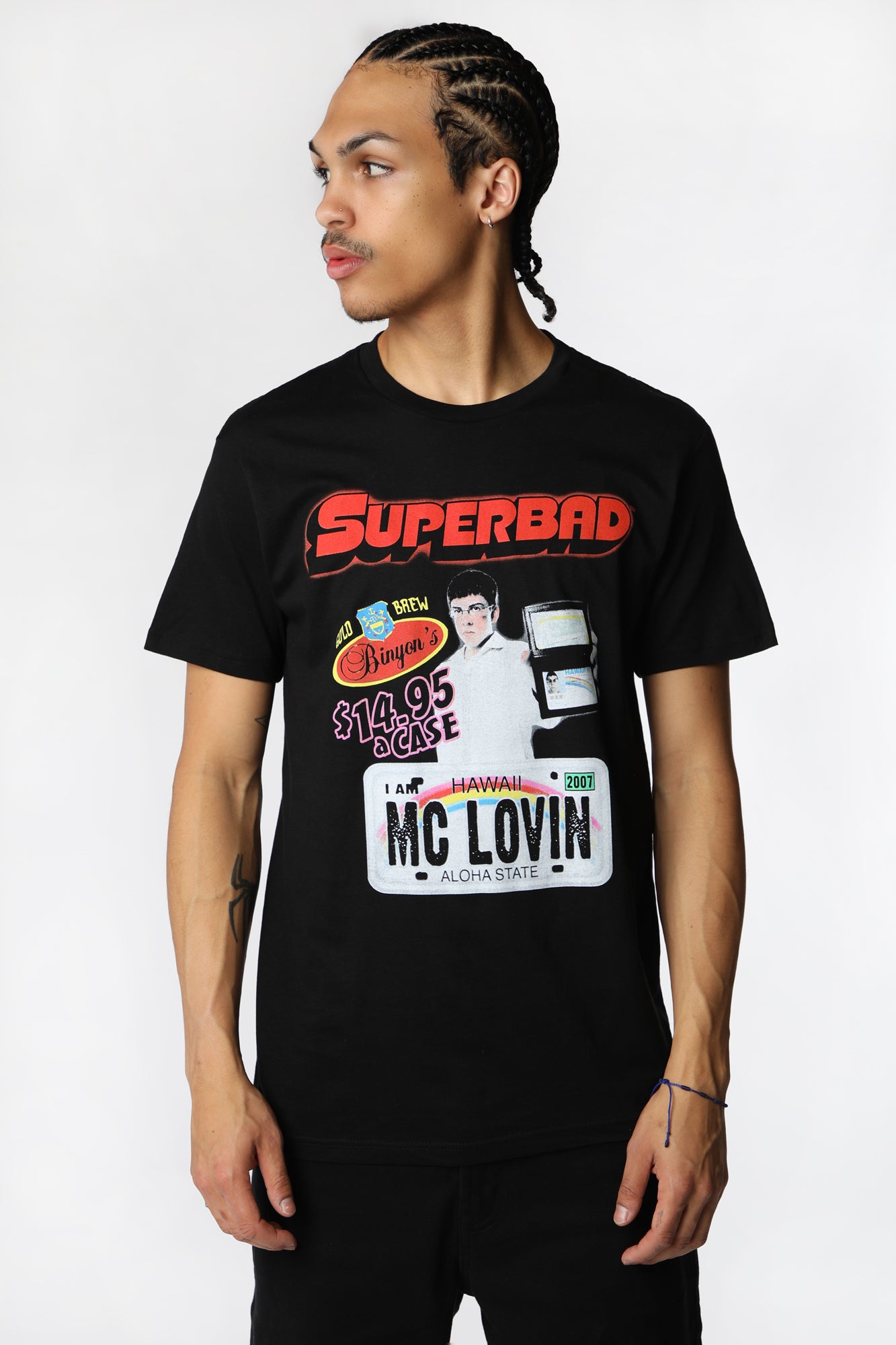 Mens Superbad McLovin' T-Shirt - Black /